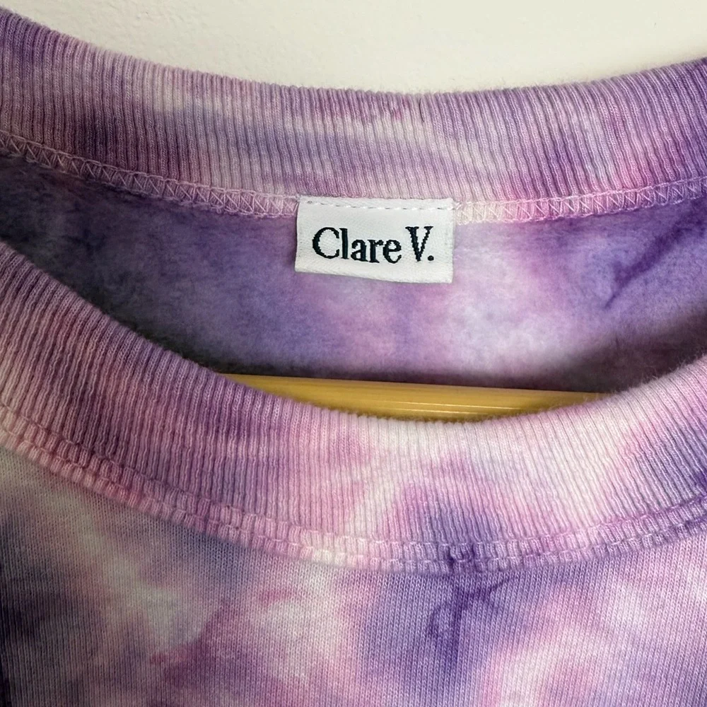 Brand New Claire V Poppy Tie Dye XL Crew Neck Sweater purple SO SOFT ๐ - Picture 3 of 13